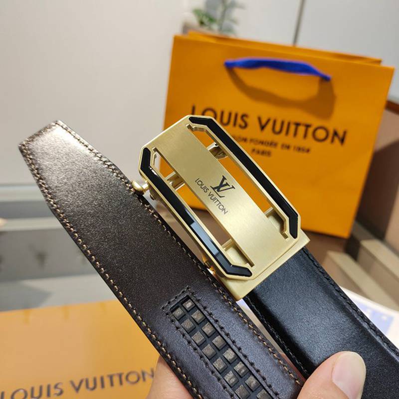 LV メンズ ベルト 自動バックル 35mm