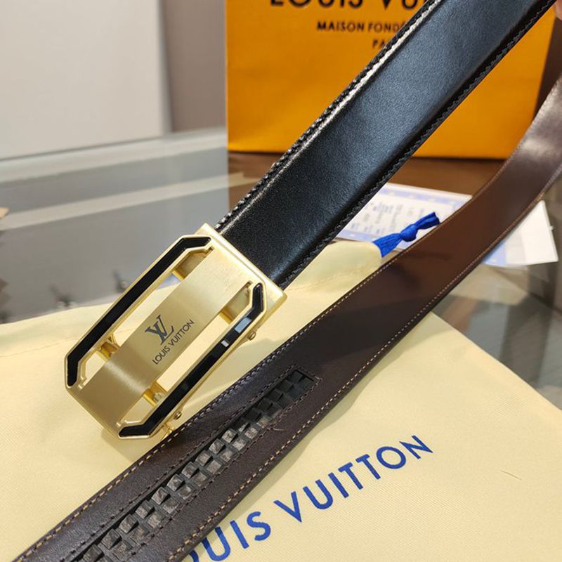 LV メンズ ベルト 自動バックル 35mm