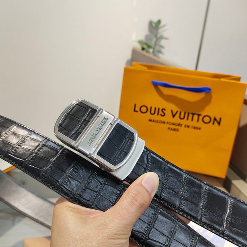 LV メンズ ベルト 自動バックル 35mm