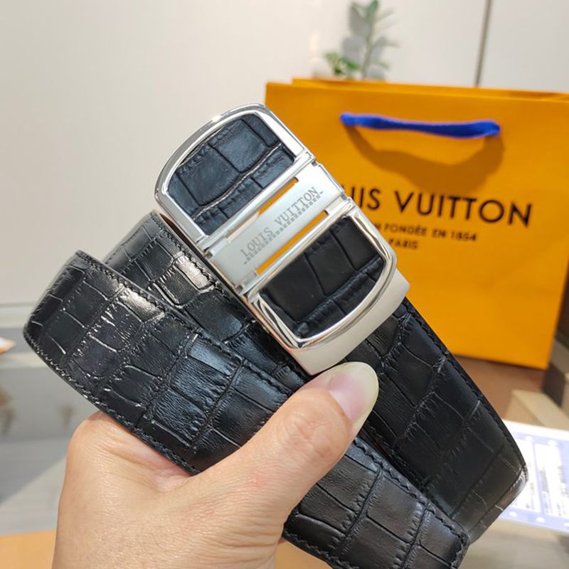 LV メンズ ベルト 自動バックル 35mm