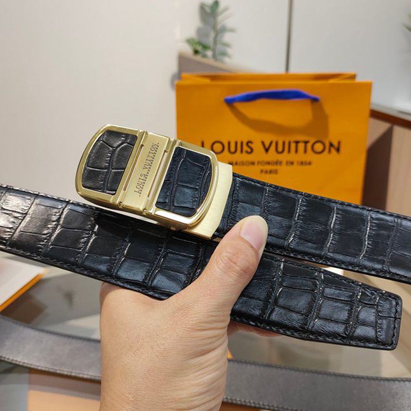 LV メンズ ベルト 自動バックル 35mm