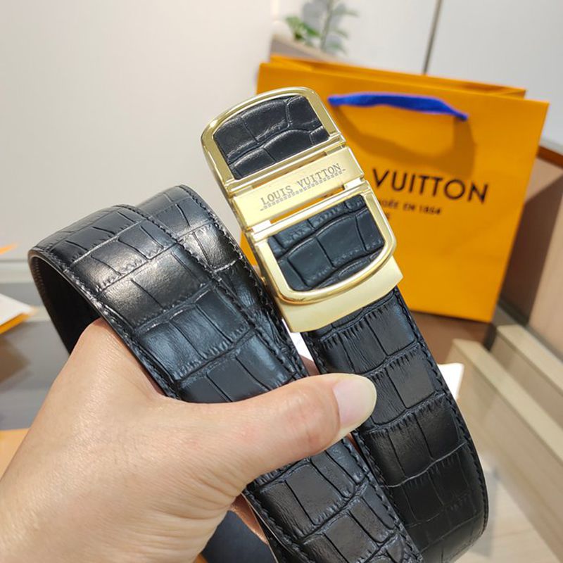 LV メンズ ベルト 自動バックル 35mm