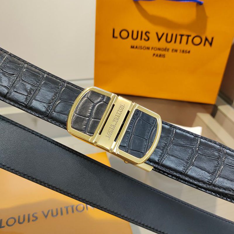 LV メンズ ベルト 自動バックル 35mm