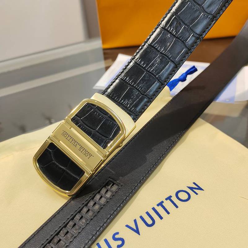 LV メンズ ベルト 自動バックル 35mm