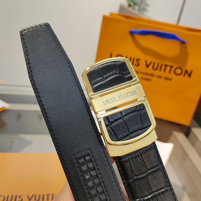 LV メンズ ベルト 自動バックル 35mm