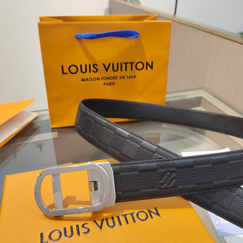 LV メンズ ベルト 自動バックル 35mm