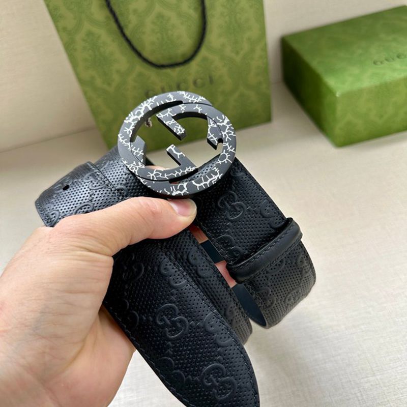 グッチ メンズ ベルト シグネチャー 4.0cm