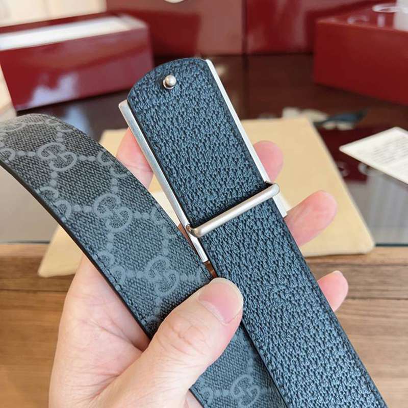 グッチ メンズ ベルト スクエアバックル 3.5cm