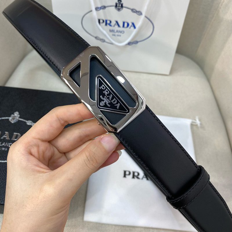 プラダ メンズ ベルト 自動バックル 34mm