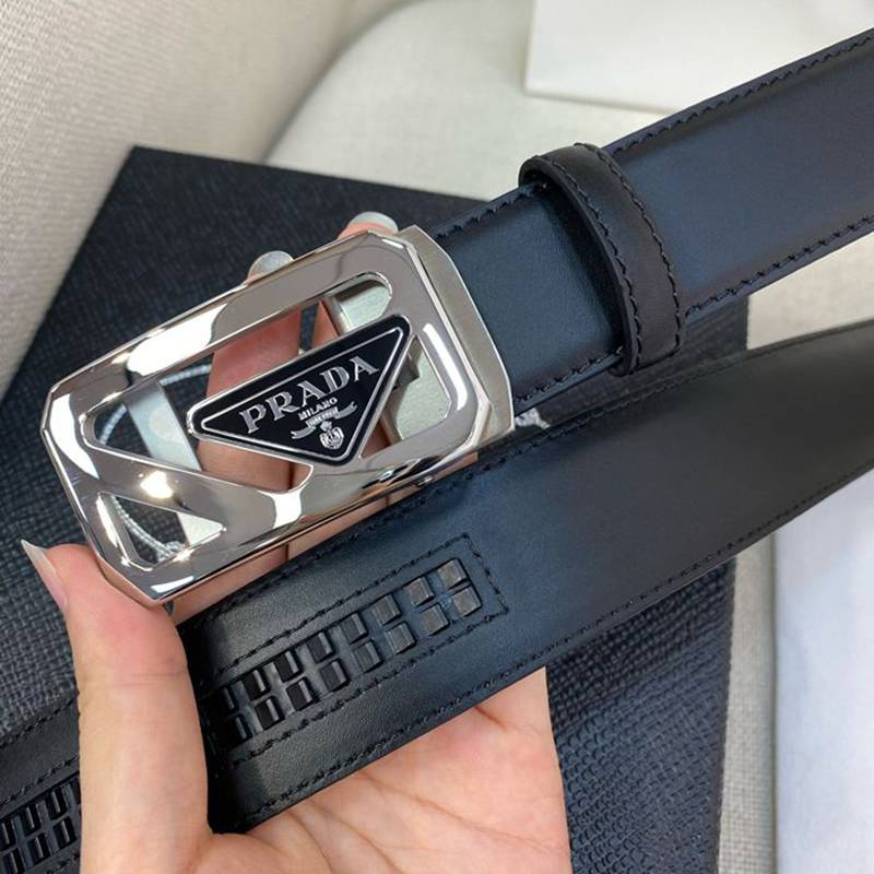 プラダ メンズ ベルト 自動バックル 34mm