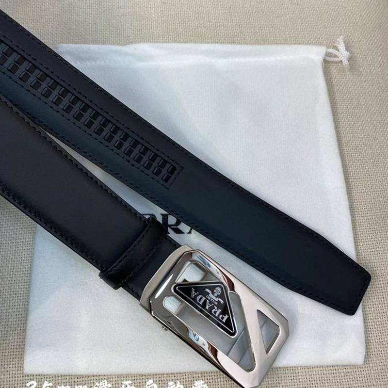 プラダ メンズ ベルト 自動バックル 34mm