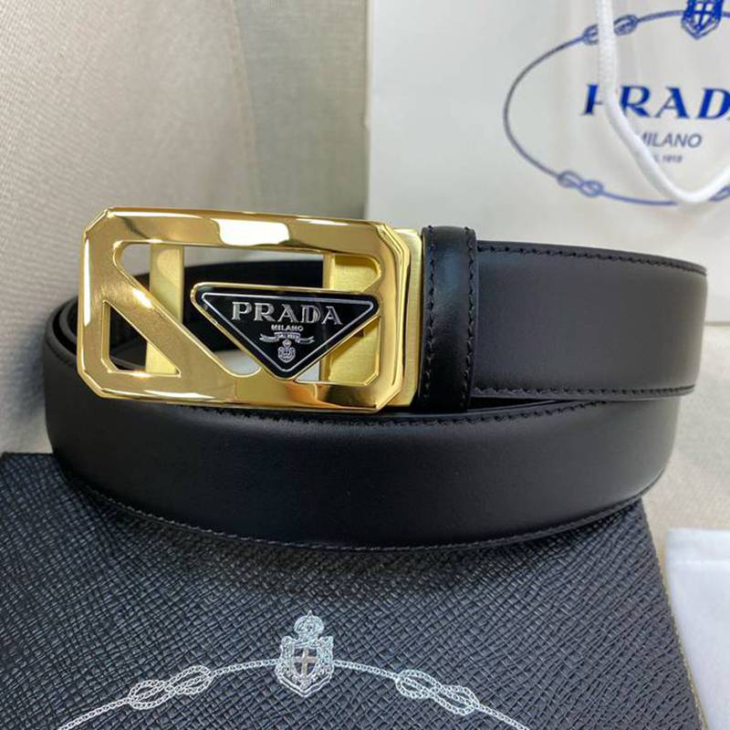 プラダ メンズ ベルト 自動バックル 34mm