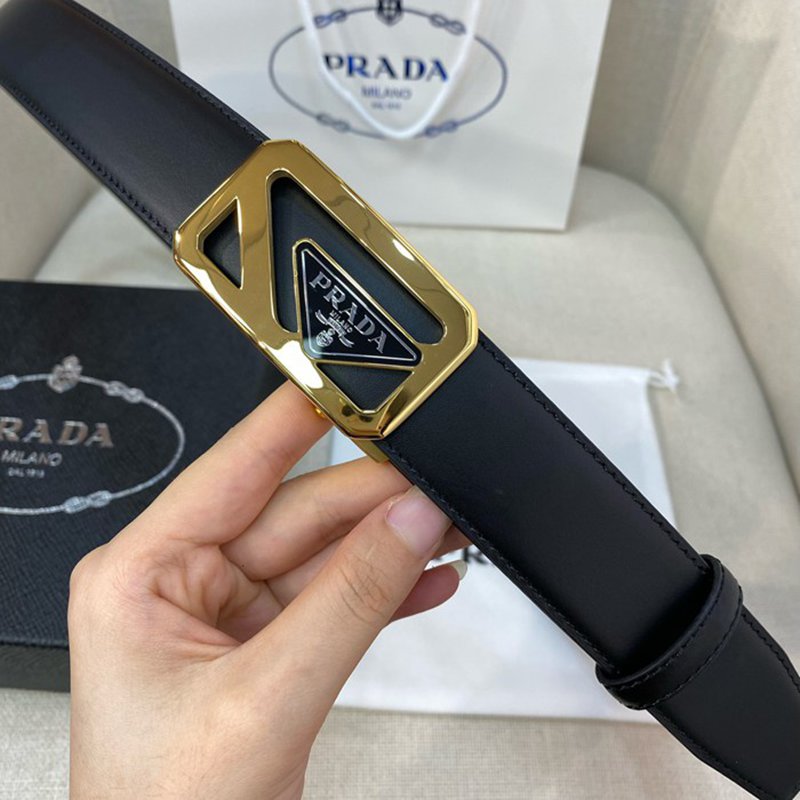 プラダ メンズ ベルト 自動バックル 34mm