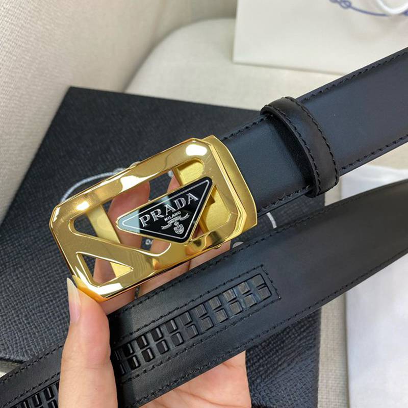 プラダ メンズ ベルト 自動バックル 34mm
