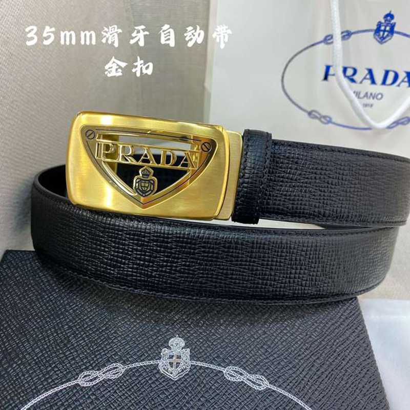 プラダ メンズ ベルト 自動バックル 34mm