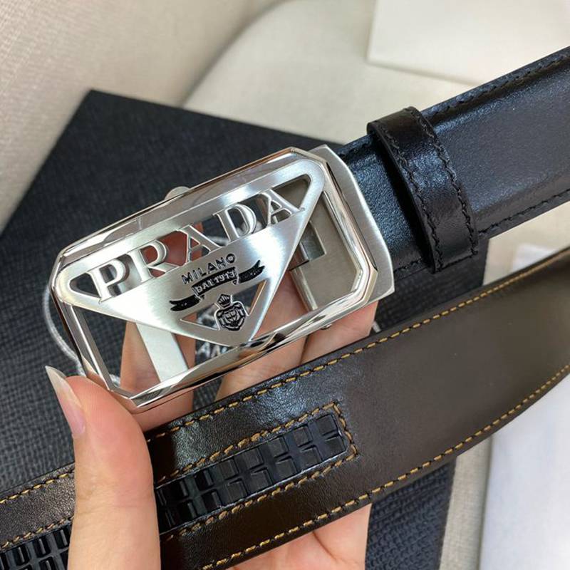 プラダ メンズ ベルト 自動バックル 34mm