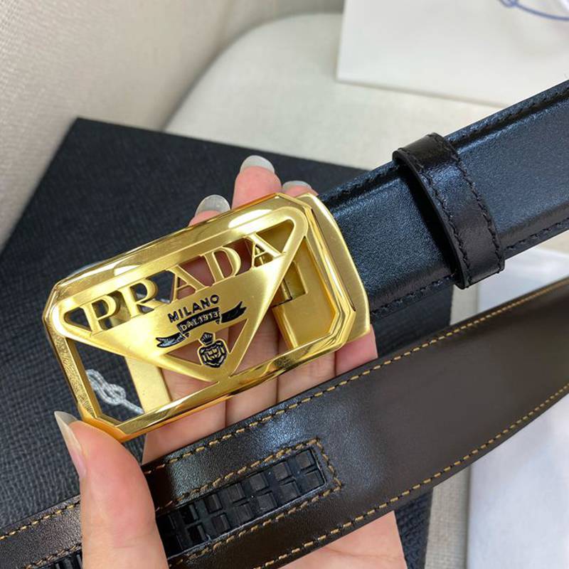 プラダ メンズ ベルト 自動バックル 34mm