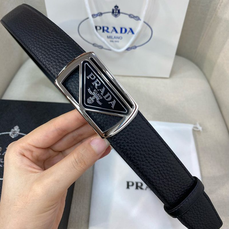 プラダ メンズ ベルト 自動バックル 34mm