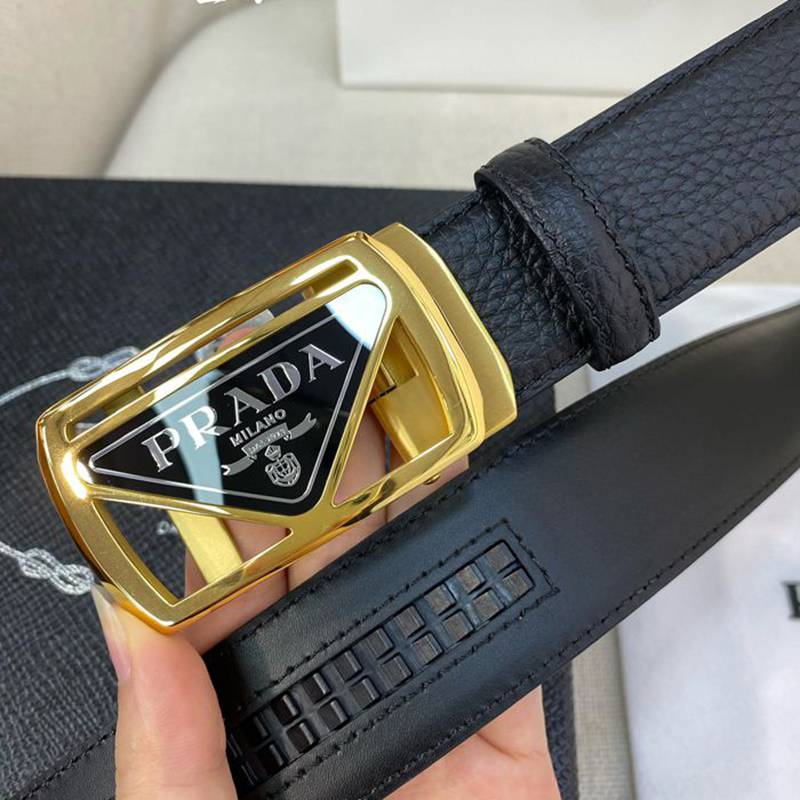 プラダ メンズ ベルト 自動バックル 34mm
