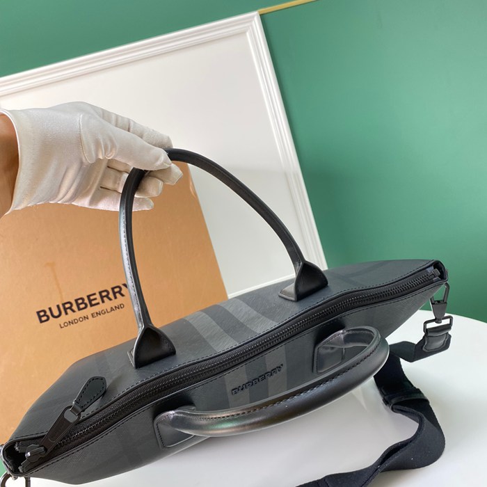 BURBERRY チャコールチェックトート サイズ:39x38x12cm