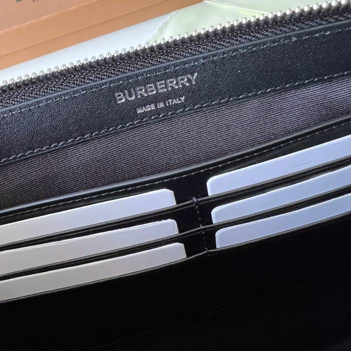 BURBERRY 大プレスチェックレザージップポーチ サイズ:30x20cm