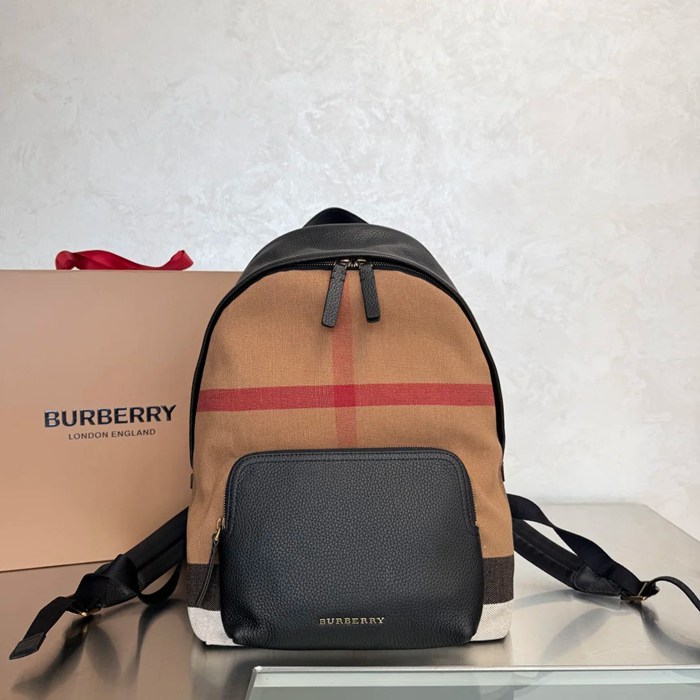 BURBERRY 8911 キャンバスチェックリュック サイズ:40x30cm