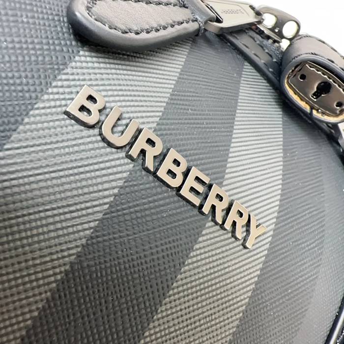 BURBERRY グレーチェックトラベルバッグ サイズ:50x27x25cm