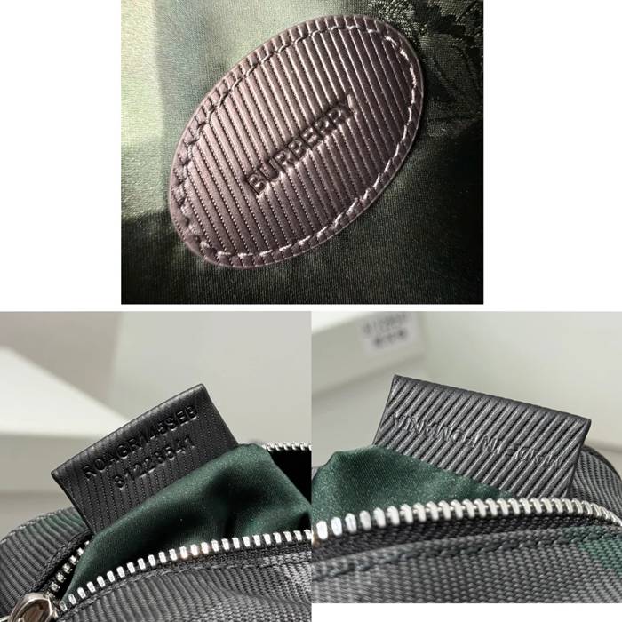 BURBERRY 8541 リブナイロン斜め掛け ナイトロゴ サイズ:26x17cm