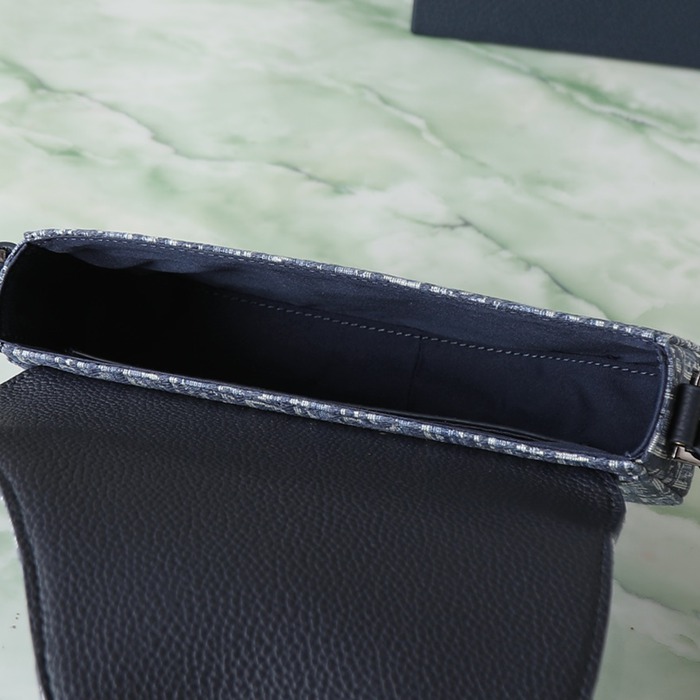 DIOR サドルメッセンジャー オブリーク 青 サイズ:21x16x5.5cm