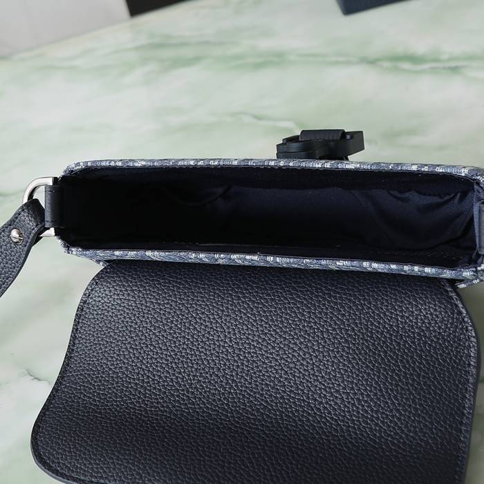 DIOR サドルメッセンジャー オブリーク 青 サイズ:20x13.5x5.5cm