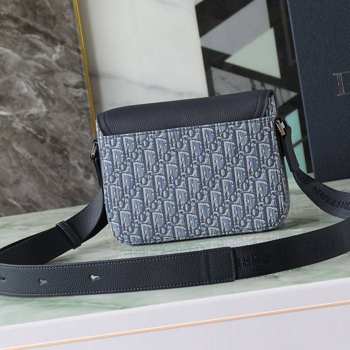 DIOR サドルメッセンジャー オブリーク 水色 サイズ:23x17.5cm