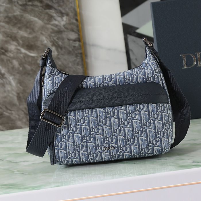 DIOR ライダーソフト餃子バッグ オブリーク 青 サイズ:25x22cm DIOR ライダーソフト餃子バッグ オブリーク 青 サイズ:25x22cm