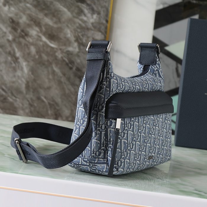 DIOR ライダーソフト餃子バッグ オブリーク 青 サイズ:25x22cm