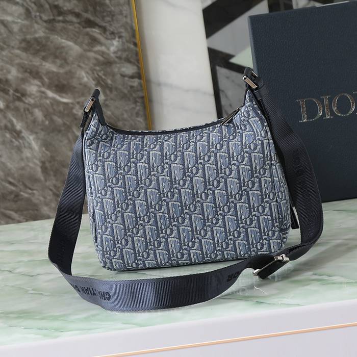 DIOR ライダーソフト餃子バッグ オブリーク 青 サイズ:25x22cm