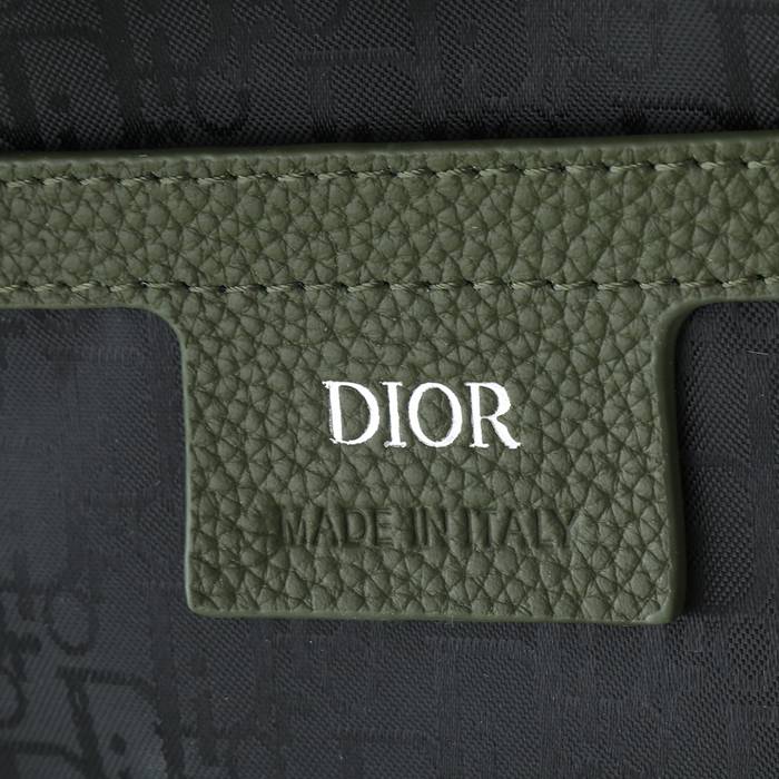 DIOR サドルメッセンジャー 粒面牛皮革 カーキ サイズ:23x18cm