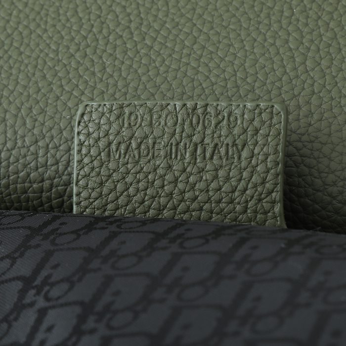 DIOR サドルメッセンジャー 粒面牛皮革 カーキ サイズ:23x18cm