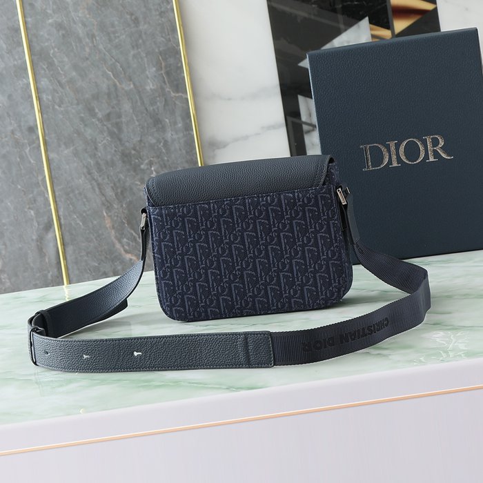 DIOR サドルメッセンジャー オブリーク ネイビー サイズ:23x18cm