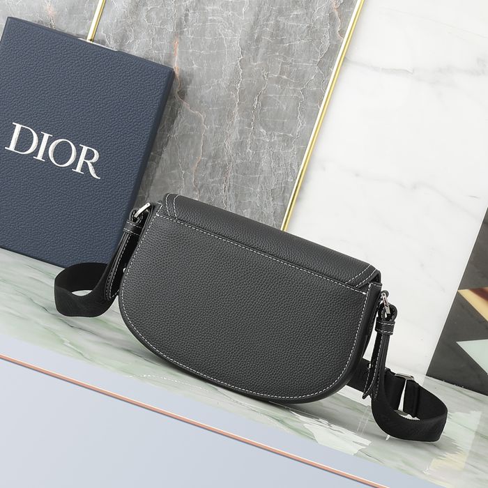 DIOR サドルメッセンジャー 粒面牛皮革 サイズ:24x16.5x5.5cm