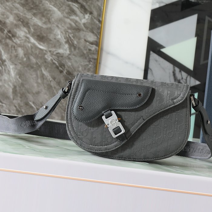 DIOR サドルメッセンジャー オブリーク 煤灰 サイズ:24x16x5.5cm