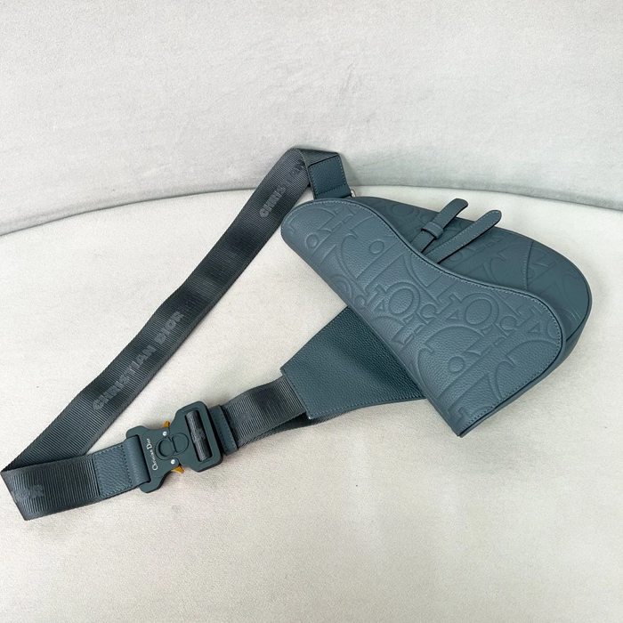 DIOR グラビティオールレザーサドルバッグ グレー サイズ:27x5cm
