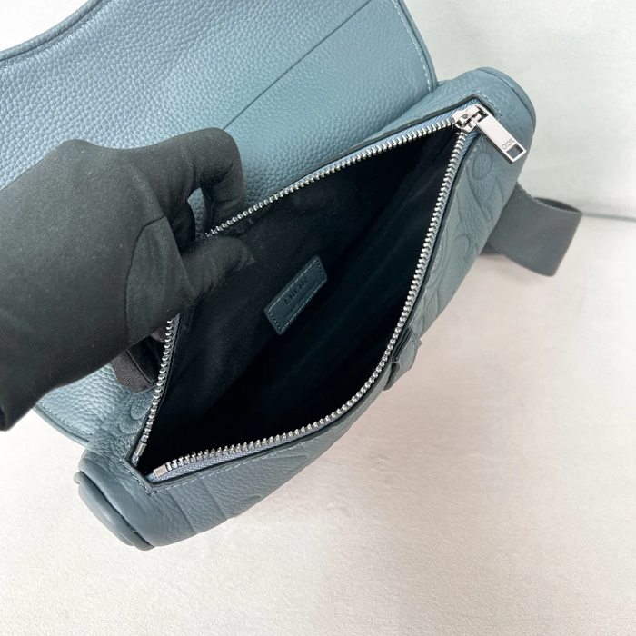 DIOR グラビティオールレザーサドルバッグ グレー サイズ:27x5cm
