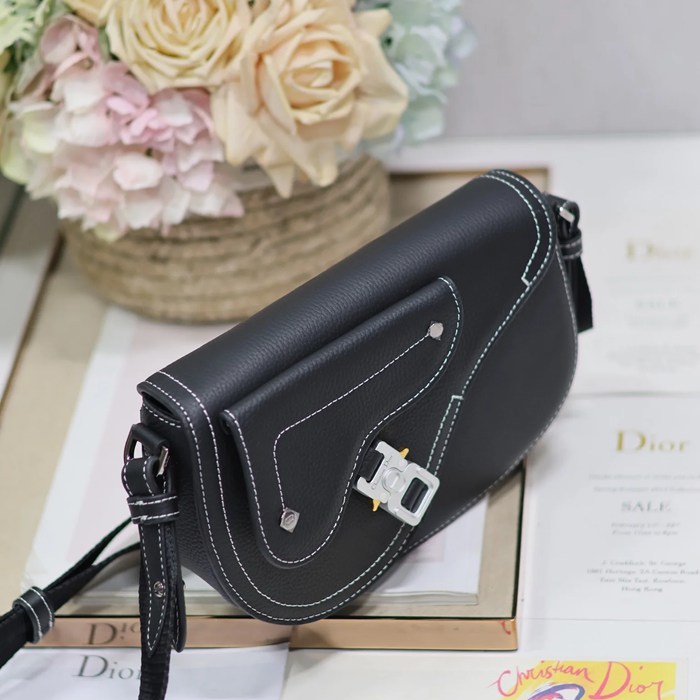 DIOR 325 プリント牛皮サドルフラップメッセンジャー サイズ:24x16.5x5.5cm