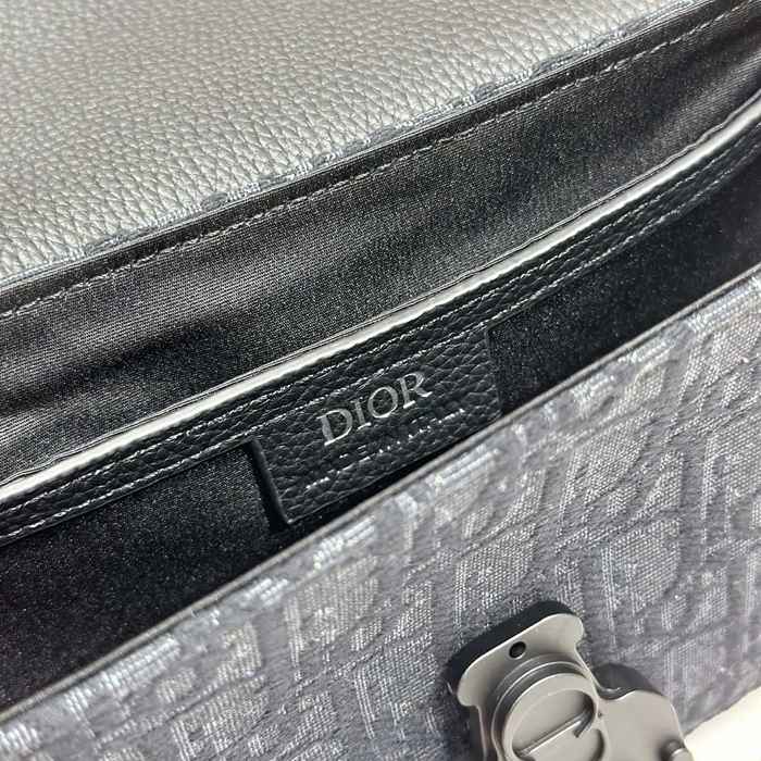 DIOR 435 プリント牛皮サドルフラップメッセンジャー サイズ:20x13.5x5.5cm
