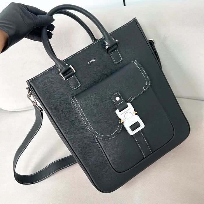 DIOR サドルトート 黒粒面カーフ サイズ:36x32x13.5cm