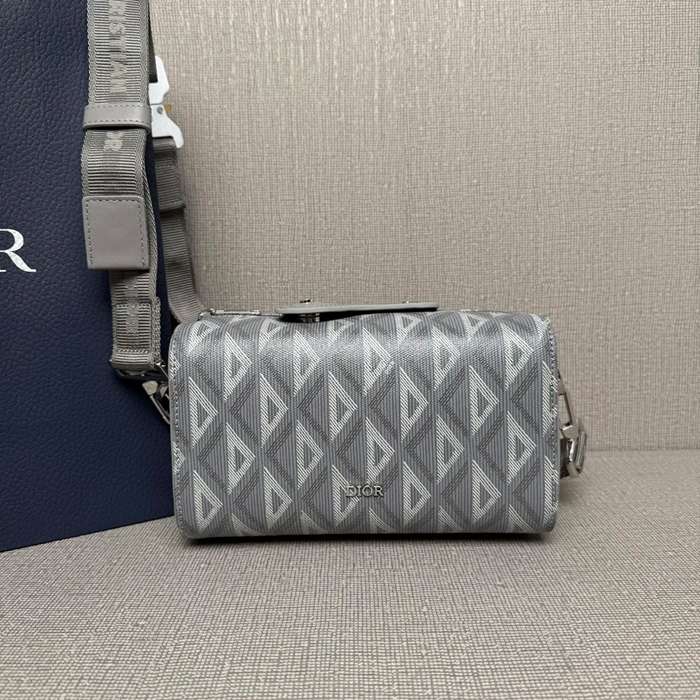 DIOR パターン牛皮革サドルフラップハンドバッグ リンゴット サイズ:22x12.5x10.5cm