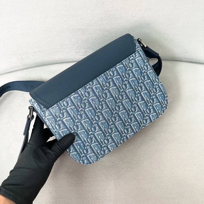 DIOR サドルメッセンジャー ブルー サイズ:23x18cm