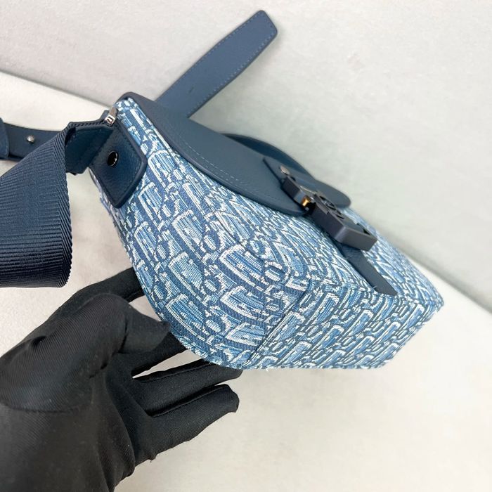 DIOR サドルメッセンジャー ブルー サイズ:23x18cm