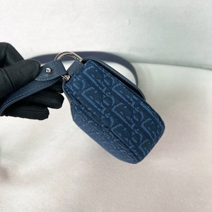DIOR サドルメッセンジャー mini ネイビー サイズ:19.5x13x4.3cm