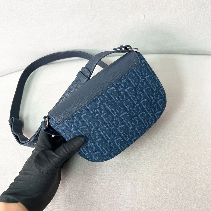 DIOR サドルメッセンジャー mini ネイビー サイズ:19.5x13x4.3cm