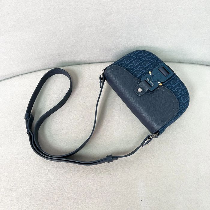 DIOR サドルメッセンジャー mini ネイビー サイズ:19.5x13x4.3cm